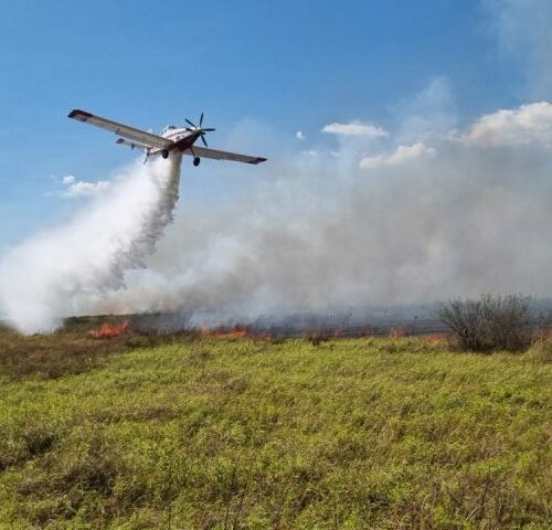 Com apoio aéreo, bombeiros atuam em incêndios florestais e resgatam ribeirinhos no Pantanal.