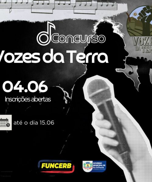 Concurso “Vozes da Terra” promete revelar novos talentos musicais em Rio Brilhante com mais de R$ 5 mil em premiações