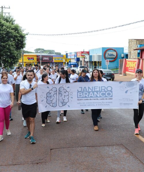 Prefeitura de Maracaju encerra Janeiro Branco com caminhada de conscientização sobre saúde mental.