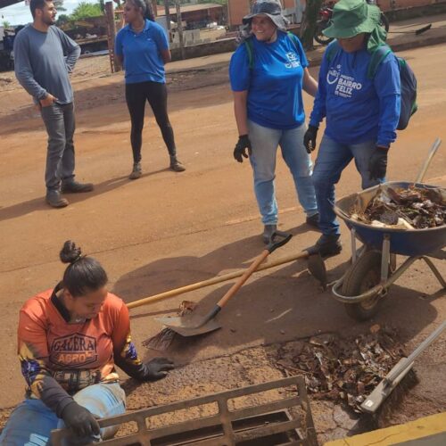 Projeto Bairro Feliz acelera limpeza de ruas de Maracaju após fortes chuvas.