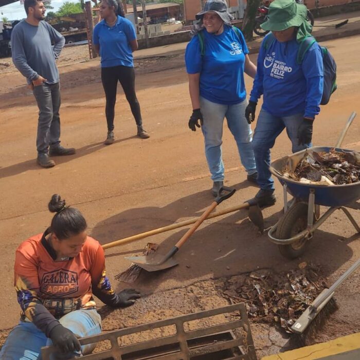 Projeto Bairro Feliz acelera limpeza de ruas de Maracaju após fortes chuvas.