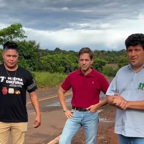 Prefeito Rodrigo e vereador Gringo acompanham obras e cobram melhorias na MS-162