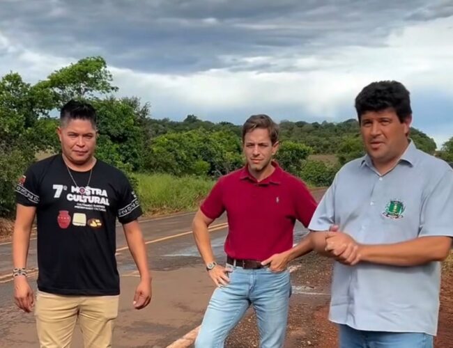 Prefeito Rodrigo e vereador Gringo acompanham obras e cobram melhorias na MS-162